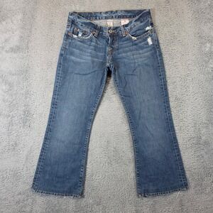 Lucky Brand Lil' Maggie Jeans Womens 4/27 Blue Short Inseam Low Rise Bootcut USA